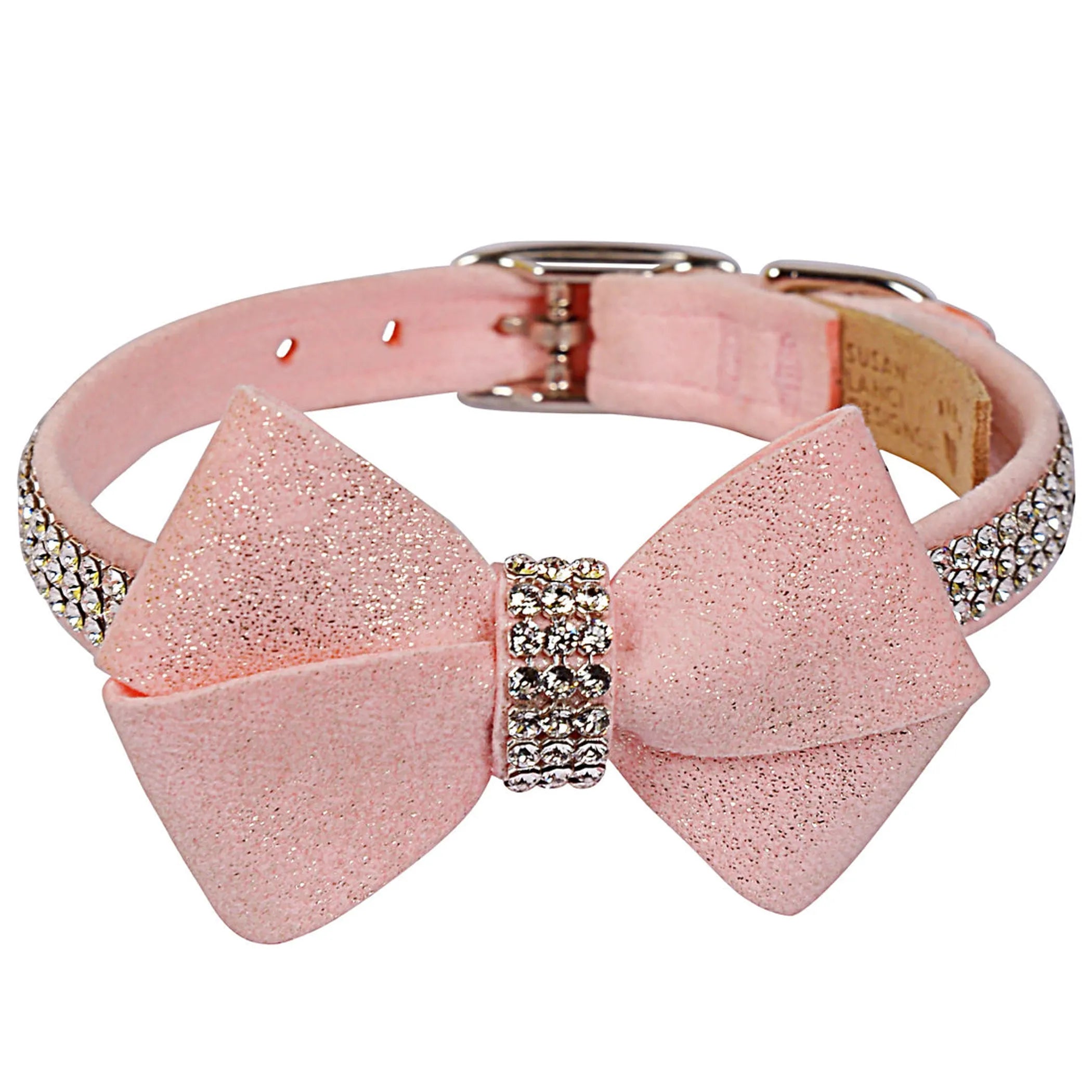 Susan Lanci Designs Pink Glitzerati Nouveau Bow Giltmore Collar