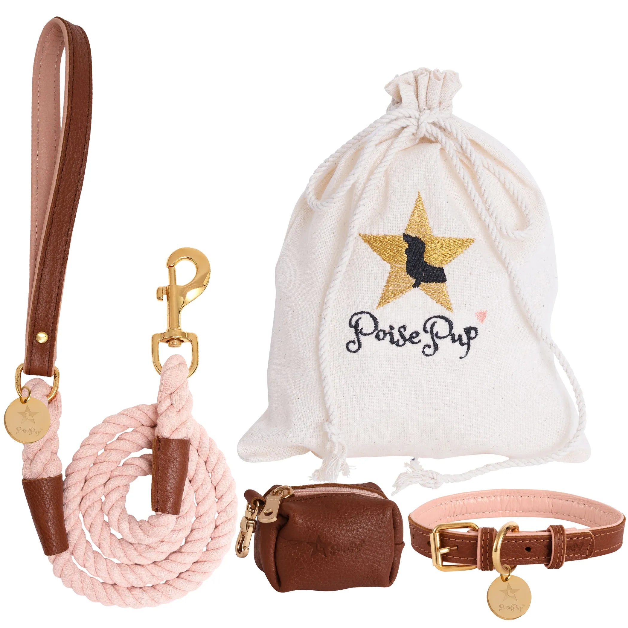 Poise Pup Rope and Leather Dog Leash