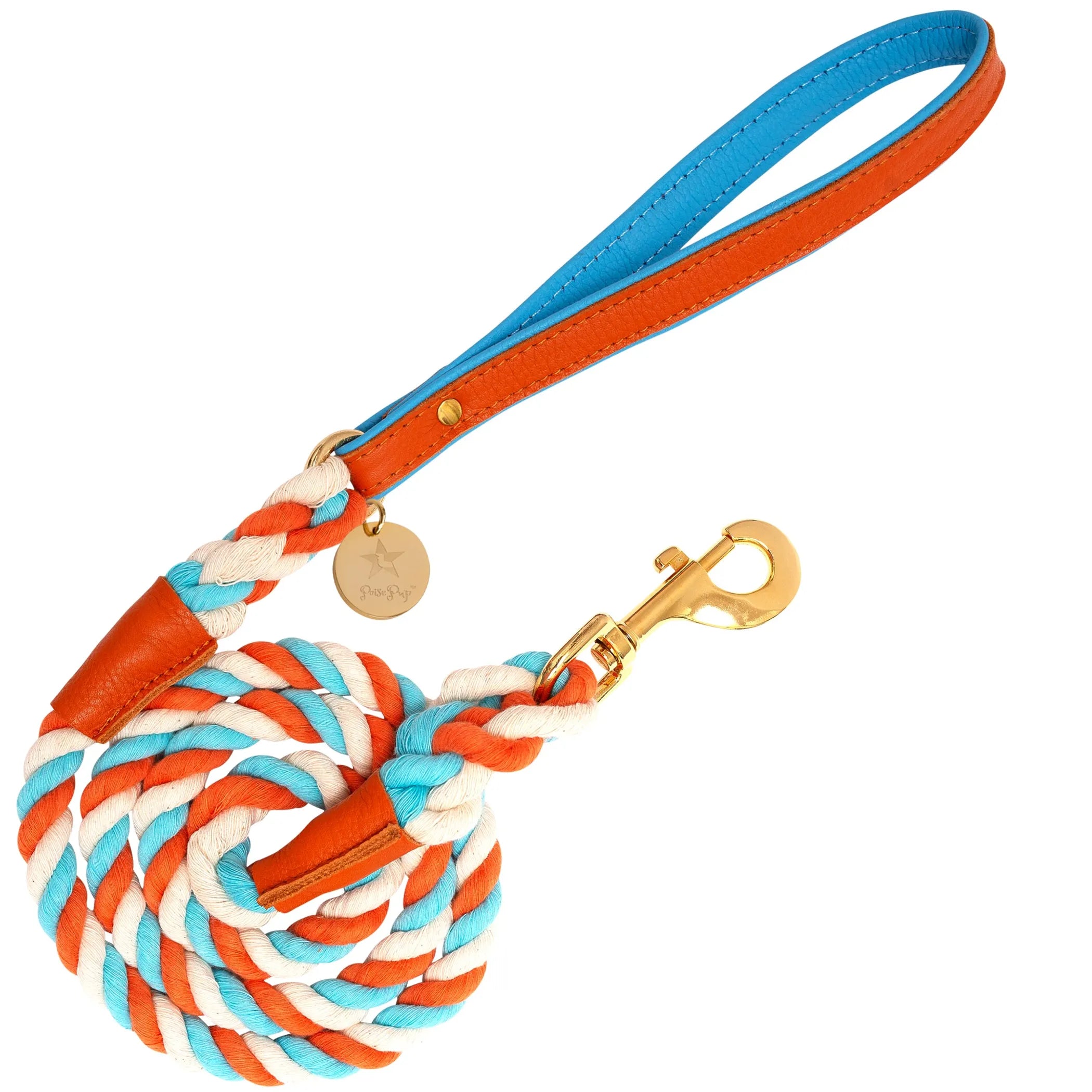 Poise Pup Rope and Leather Dog Leash