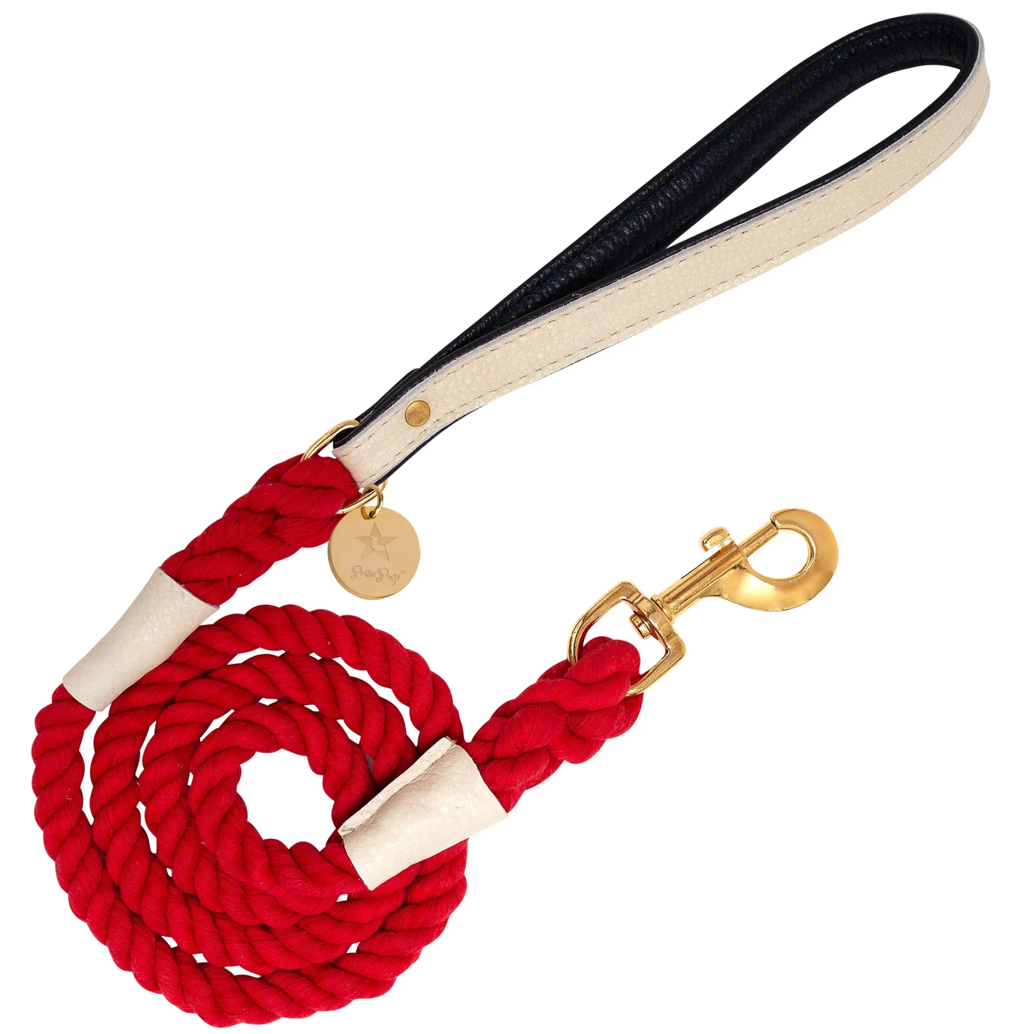 Poise Pup Rope and Leather Dog Leash