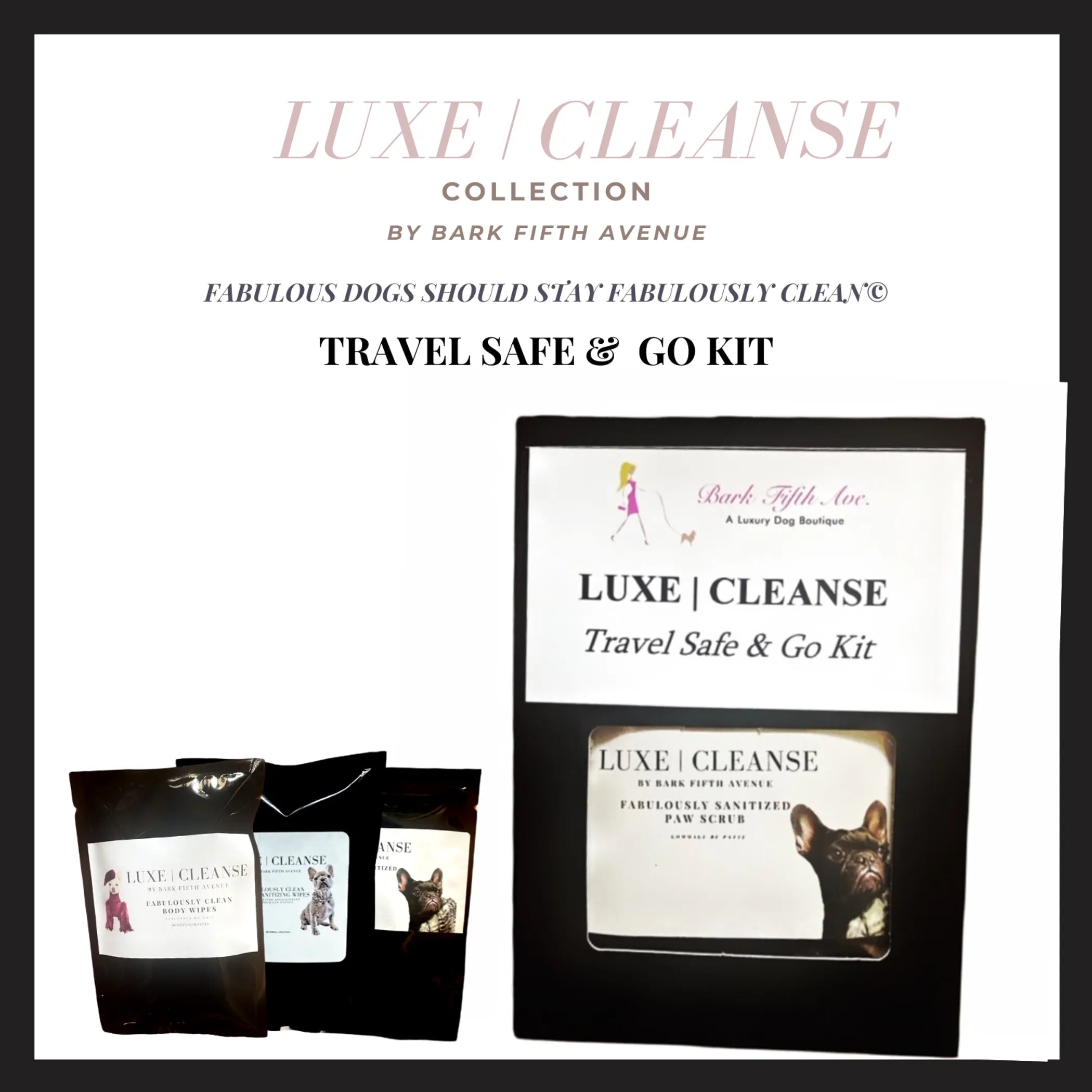 Luxe Cleanse Travel Safe and Go Dog Sanitizer Kit