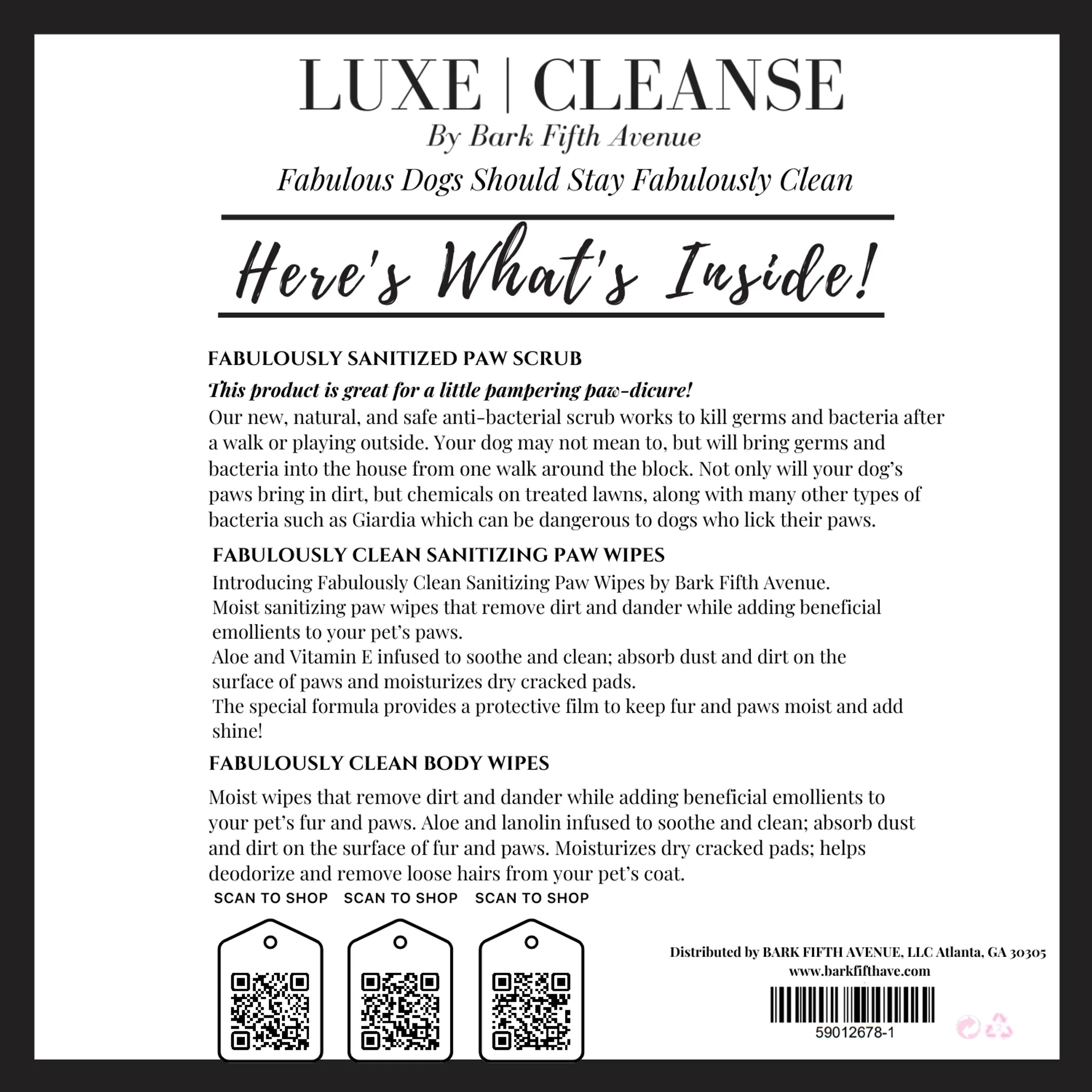 Luxe Cleanse Travel Safe and Go Dog Sanitizer Kit