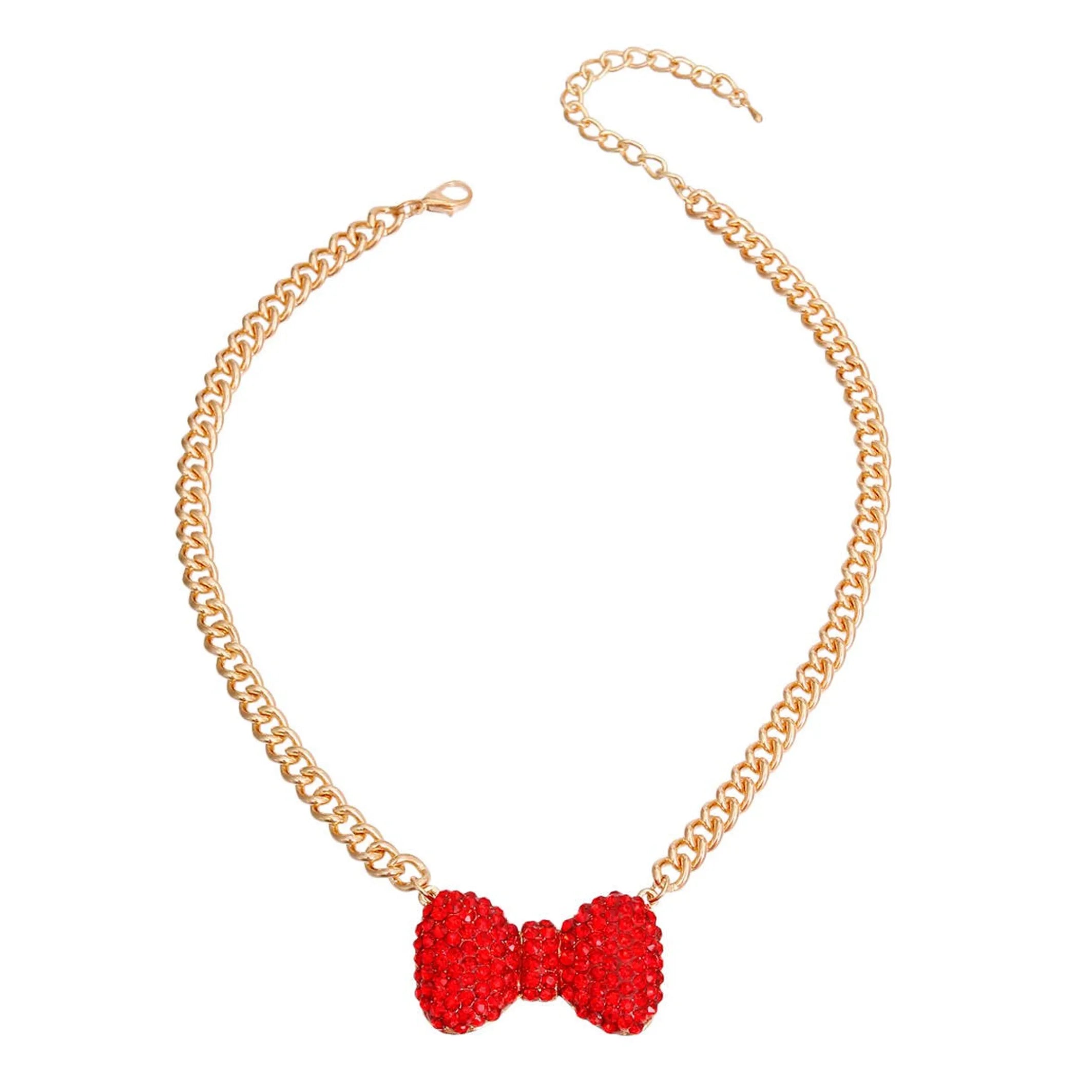 Holiday Red Bow Dog Necklace