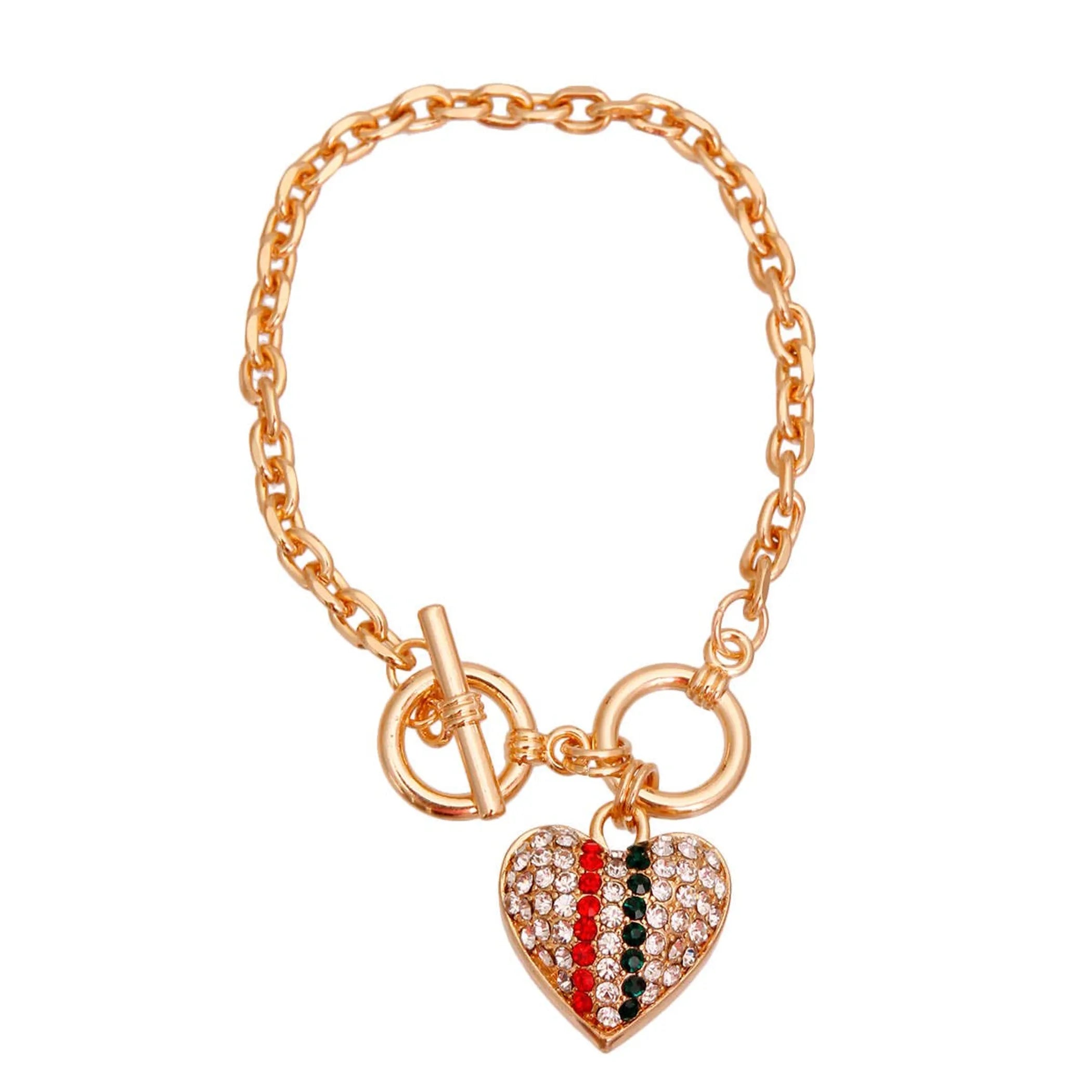 Gold Chain GG Heart Dog Necklace