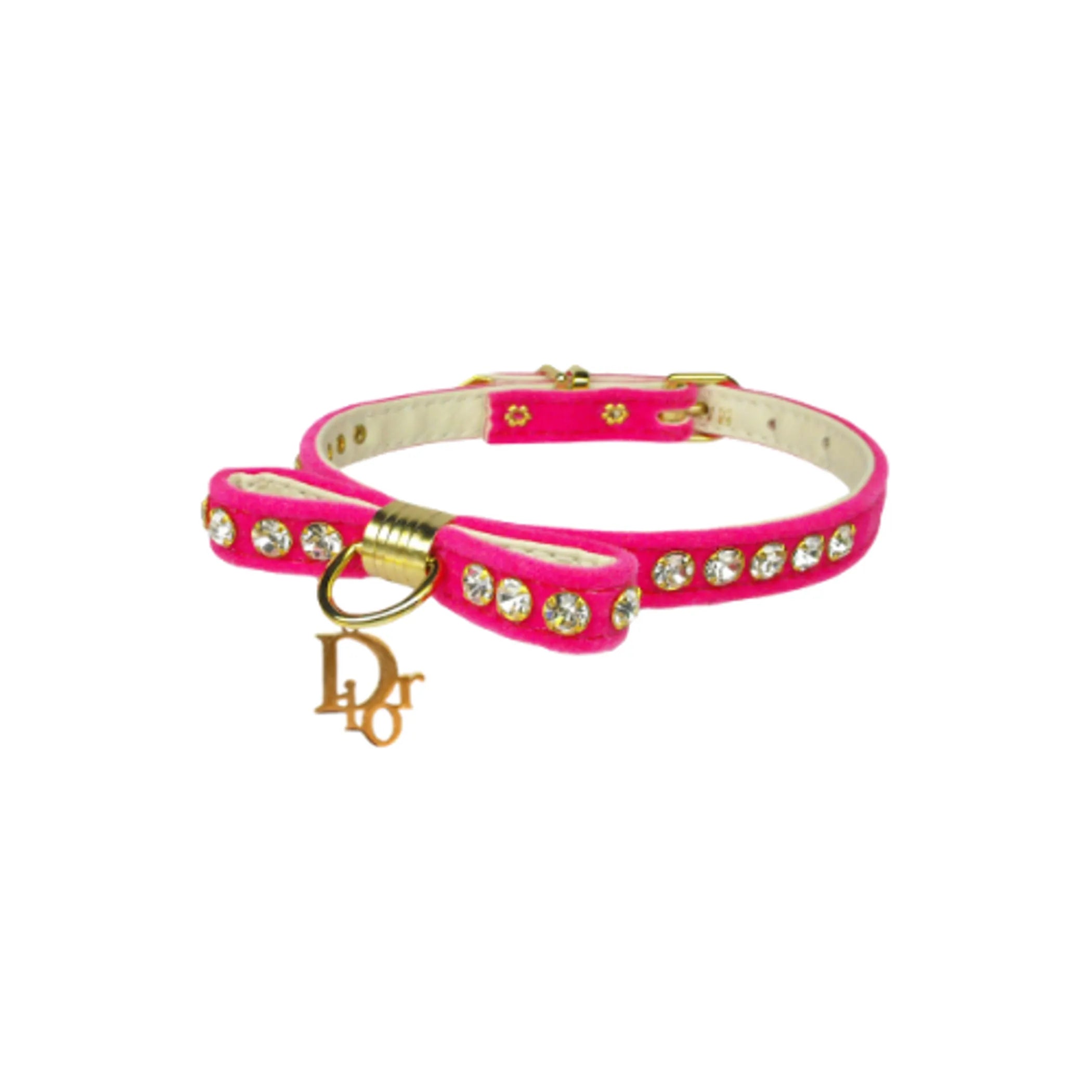 Dior-able Velvet Bow Dog Collar