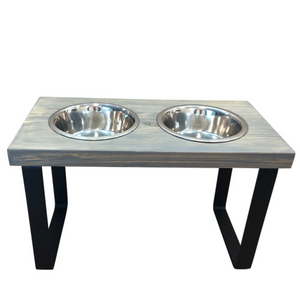 Wood & Metal Dog Feeding Station