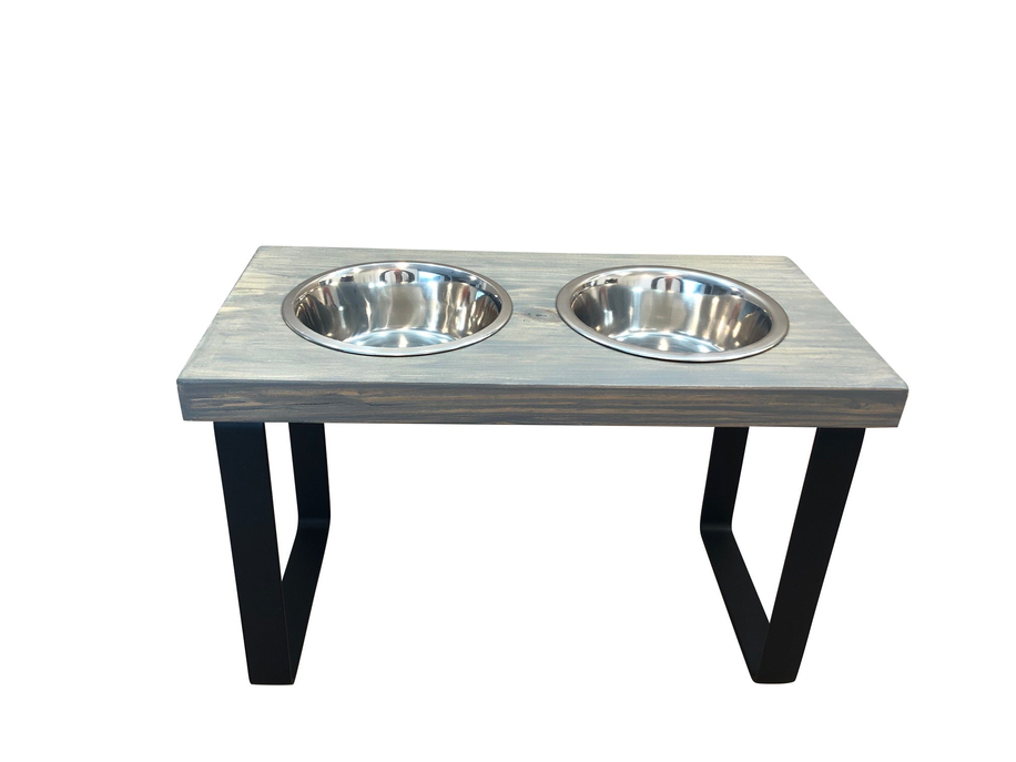 Wood & Metal Dog Feeding Station