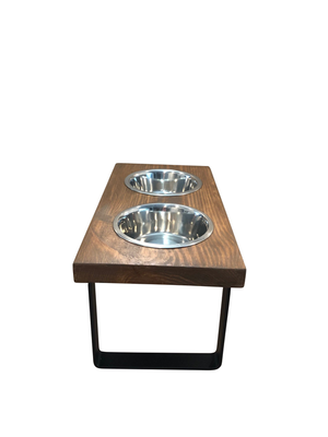 Wood & Metal Dog Feeding Station