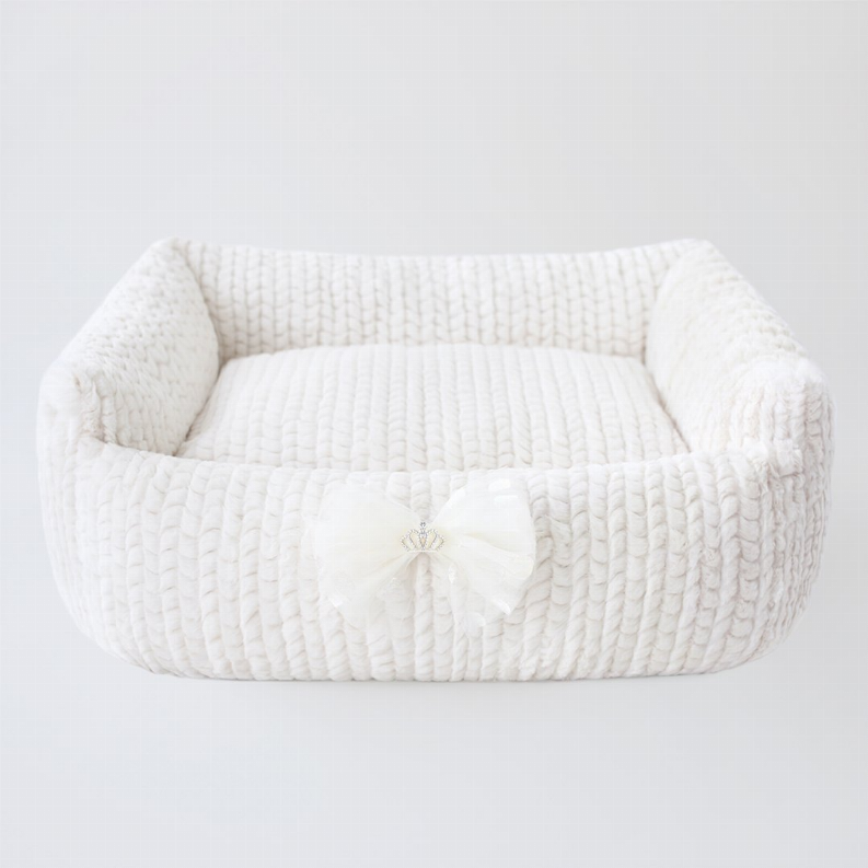 Dolce dog bed is made with luxurious, soft-cuddle fabric stuffed with 100% poly-fiber fill.